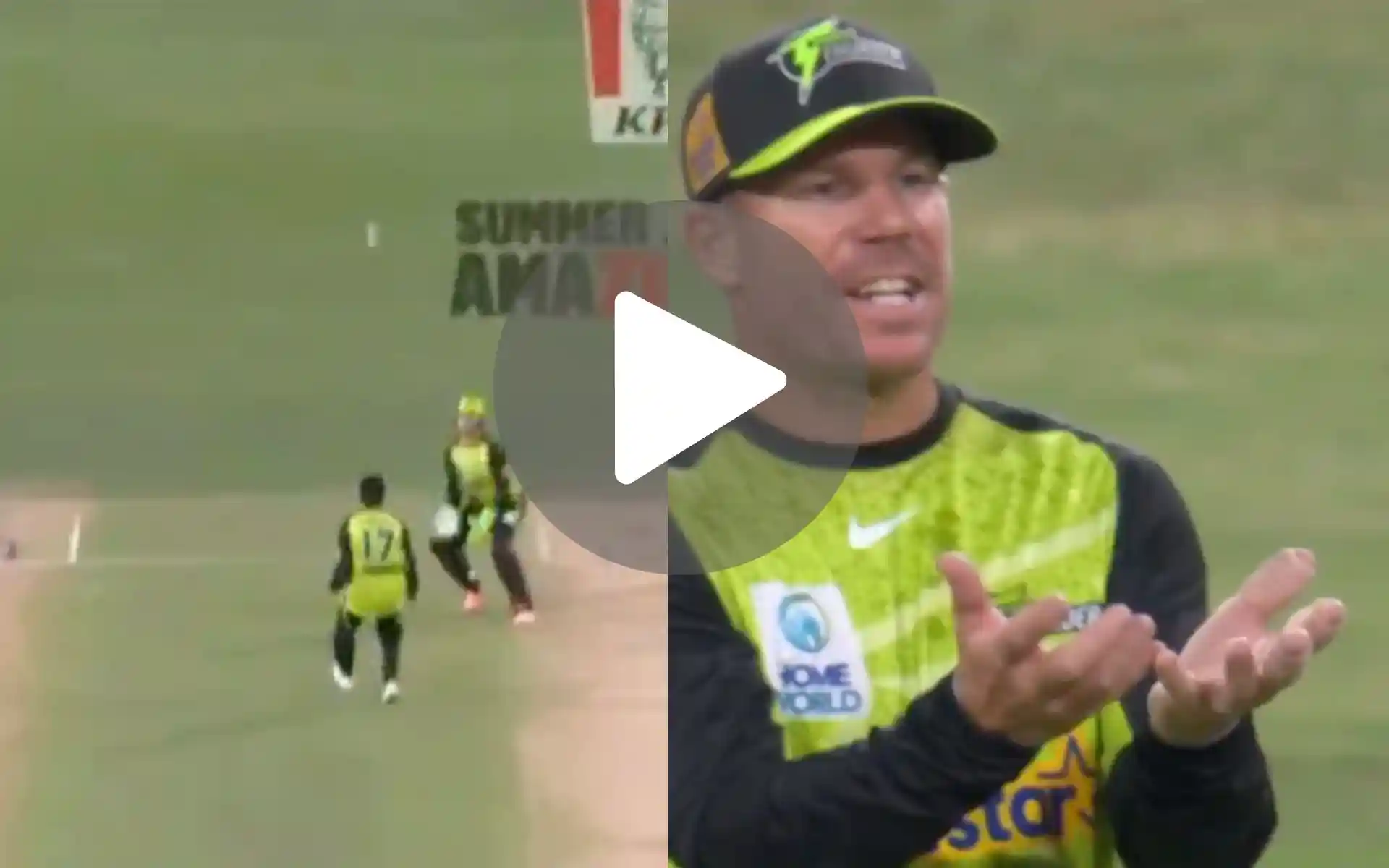 [Watch] David Warner Furiously 'Shouts' At Teammates After Comical Misjudgement In BBL 14